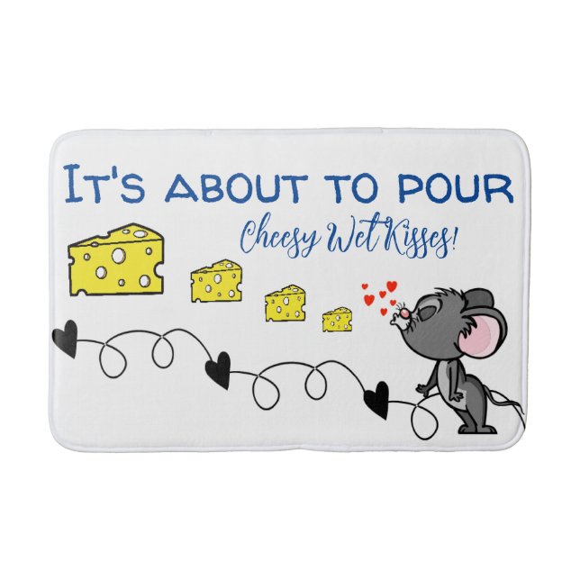 Pour Cheesy Wet Kisses Mouse Bathroom Bath Mat (Front)