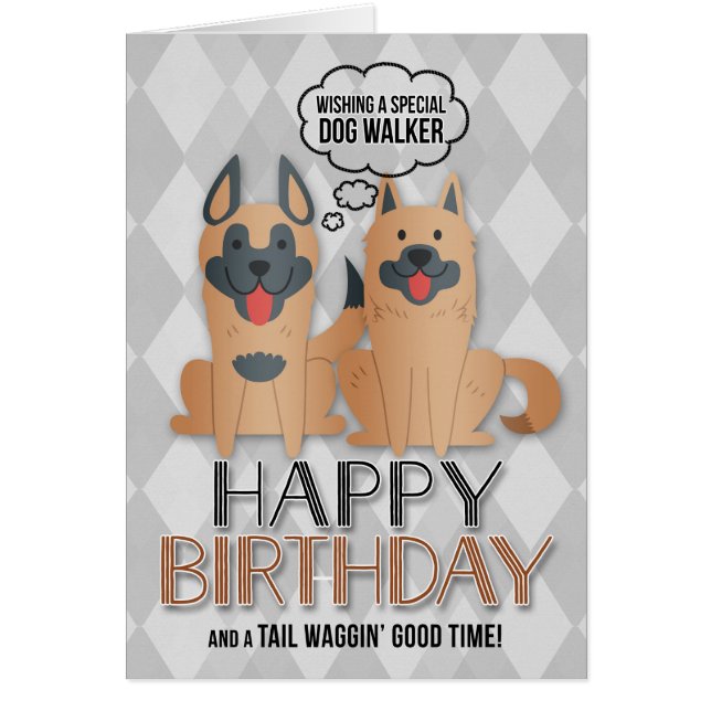 pour Chien Walker's Birthday Cute Cartoon Dogs (Devant)