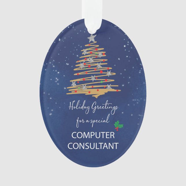 Pour Computer Consultant Arbre de Noël Nom personn (devant)