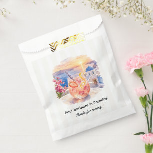 Pour Decisions in Paradise Santorini Bachelorette Favour Bag