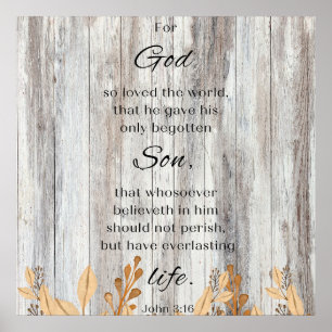 Pour Dieu si aimé Motivational Bible Verset Poster