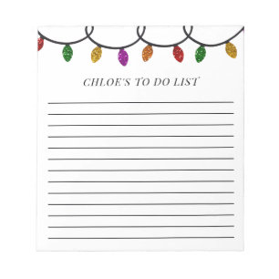 Pour faire la liste Chaîne de lumières Bloc-notes