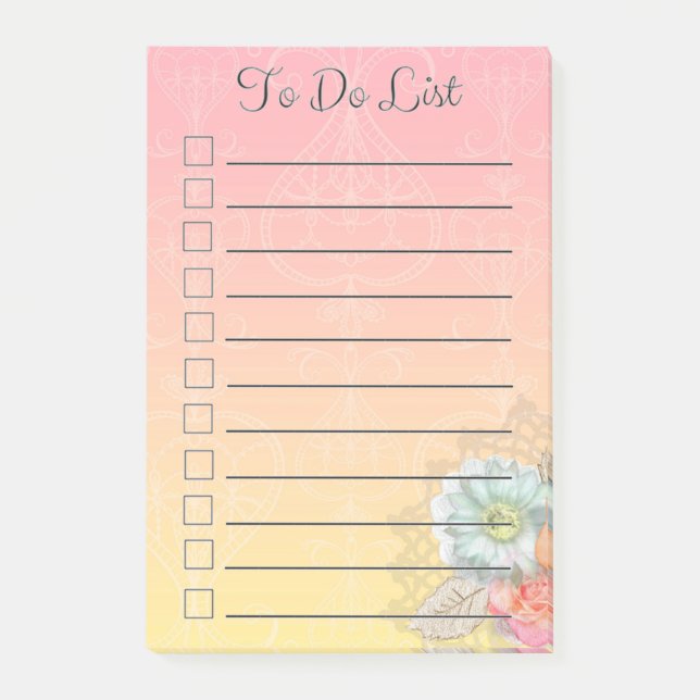 Pour faire les notes de post-it florales chics (Devant)
