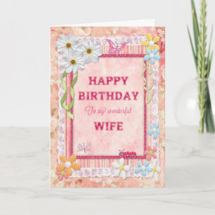 Pour femme, carte d'anniversaire artisanale
