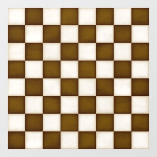 Pour Fenêtre Autocollant de damier sur mesure marron et blanc a