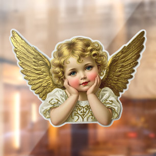 Pour Fenêtre Autocollant de rebut - Vintage Angel mains sur la 