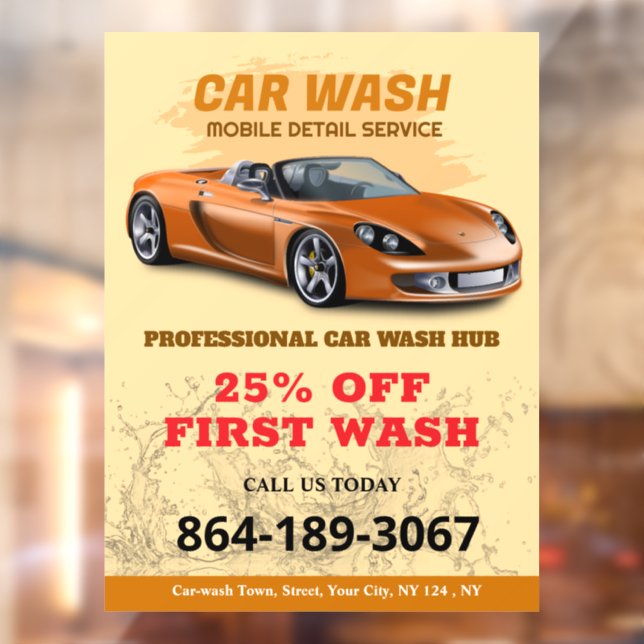 Pour Fenêtre Autocollant de services de lavage de voiture (Feuille 2)