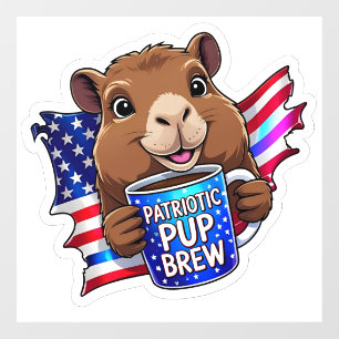 Pour Fenêtre Autocollant holographique GOP 'Patriotic Pup Brew'