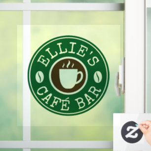 Pour Fenêtre Enseigne commerciale de salon de café autocollant