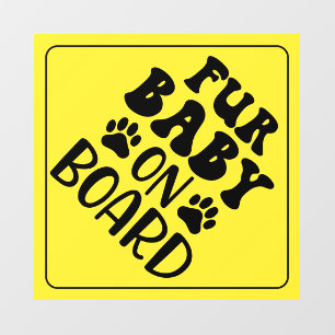 Pour Fenêtre Fourrure Bébé à bord Signal Jaune autocollant