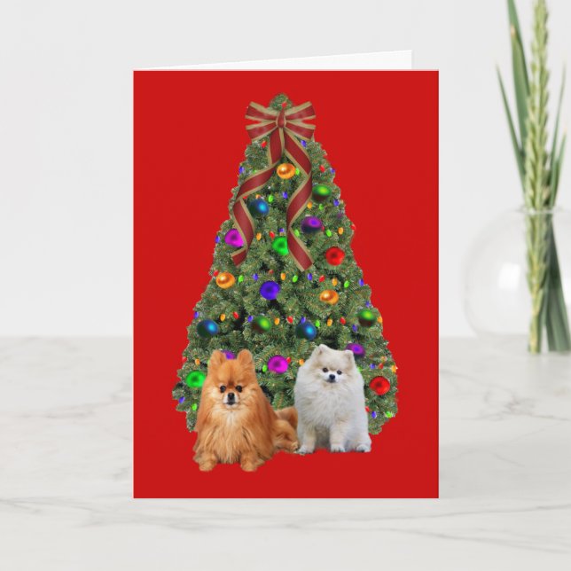 Pour Fêtes Annuelles Arbre de cartes de Noël Poméranie (Devant)