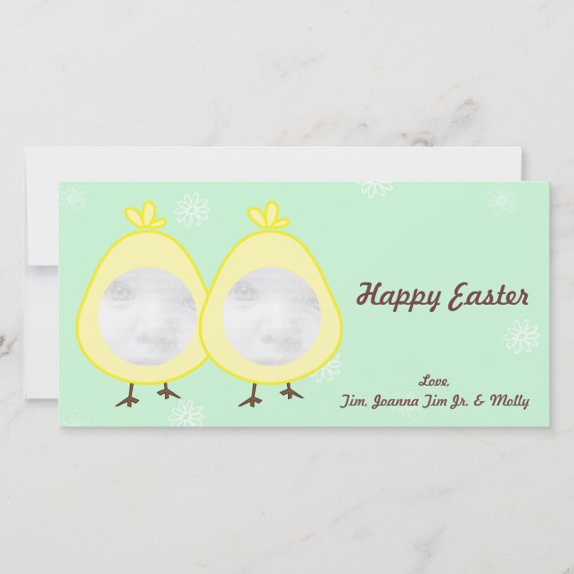 Pour Fêtes Annuelles Baby Chick Cartes photos de Pâques (Devant)