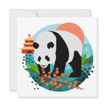BAO SHI - Panda - cartes de notes plates - détails