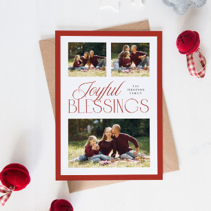 Pour Fêtes Annuelles Bénédictions joyeuses Noël religieux 3 Cartes phot