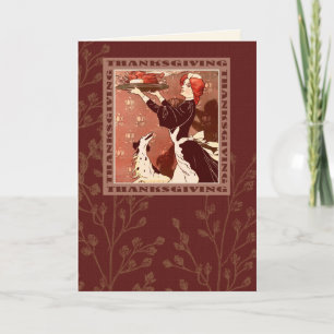 Pour Fêtes Annuelles Bon thanksgiving. Cartes de voeux d'art vintage