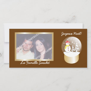 Pour Fêtes Annuelles Boule a incliné Snow globe cartes photo