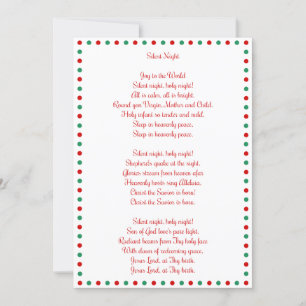 Pour Fêtes Annuelles Carol de Noël blanc Carol Silencieux Cartes de Noë