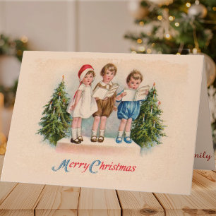 Pour Fêtes Annuelles Caroling Kids Joyeuses Cartes de Noël