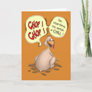 Pour Fêtes Annuelles Cartes d'Action de Grâce Drôle : Chop-Chop