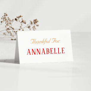 Pour Fêtes Annuelles Cartes d'Action de grâce Nom Automne Automne Autom
