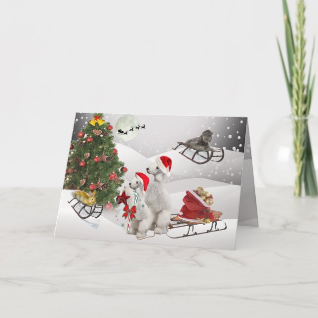 Pour Fêtes Annuelles Cartes d'amusement de jour de Noël de Bedlington (Devant)