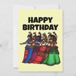 Pour Fêtes Annuelles Cartes d'anniversaire de la danseuse du ventre