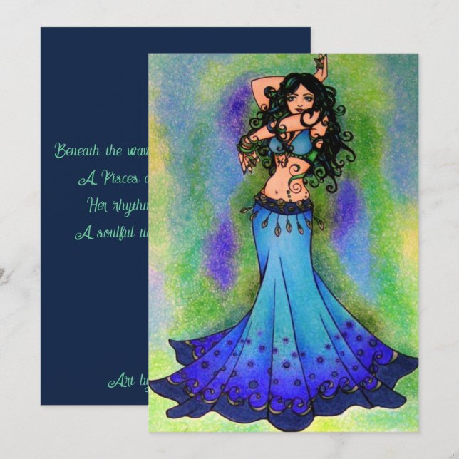 Pour Fêtes Annuelles Cartes d'anniversaire de la danseuse du ventre (Devant / Derrière)