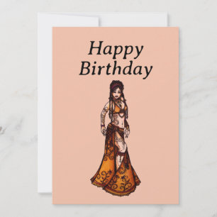 Pour Fêtes Annuelles Cartes d'anniversaire de la danseuse du ventre