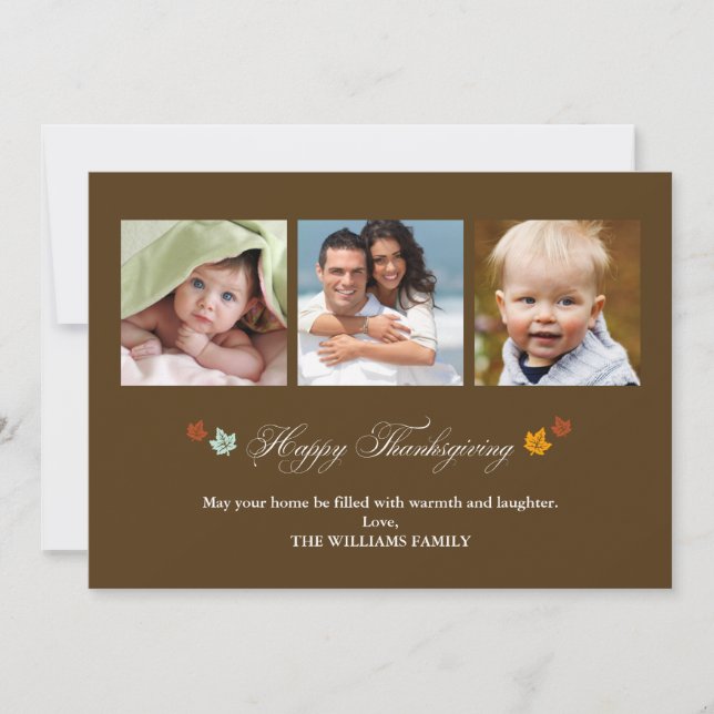 Pour Fêtes Annuelles Cartes de Bon thanksgiving Feuilles en chute (Devant)