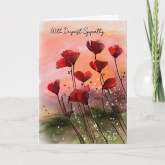 Pour Fêtes Annuelles Cartes de condoléances à l'aquarelle Coquelicots r