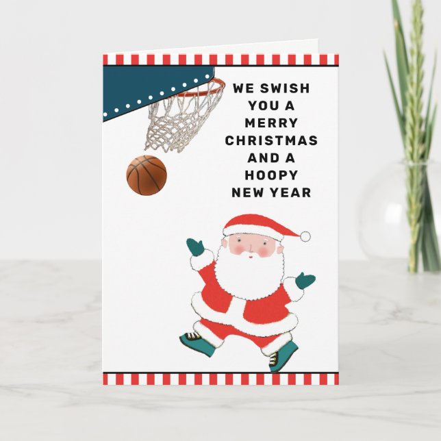 Pour Fêtes Annuelles Cartes de fin de année de Noël de basket-ball (Devant)