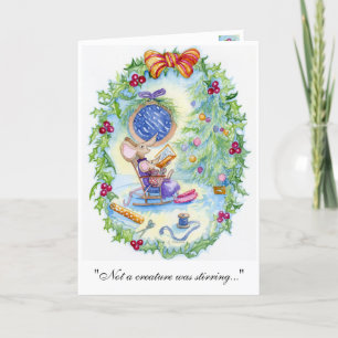 Pour Fêtes Annuelles Cartes de fin de année "Pas une créature n'était e