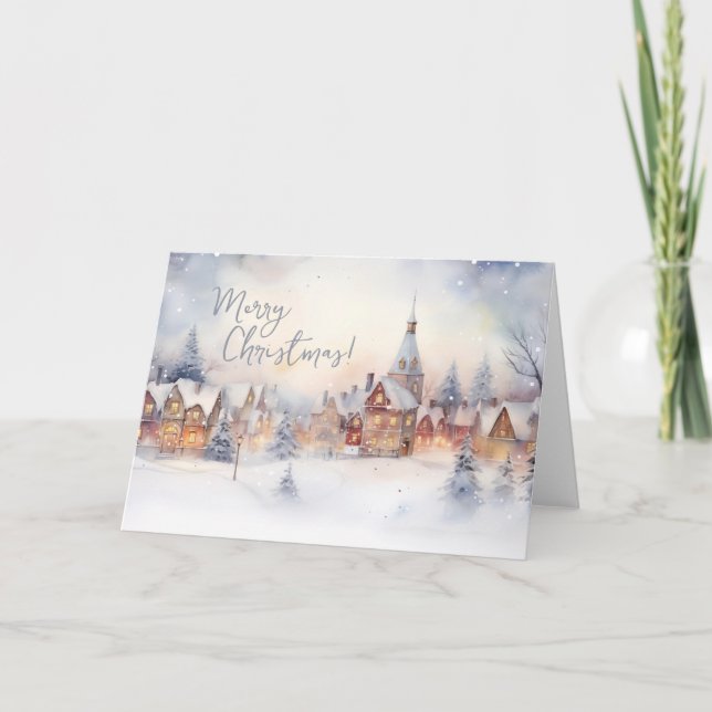 Pour Fêtes Annuelles Cartes de Joyeux Noël, Paysage de neige d'hiver (Devant)