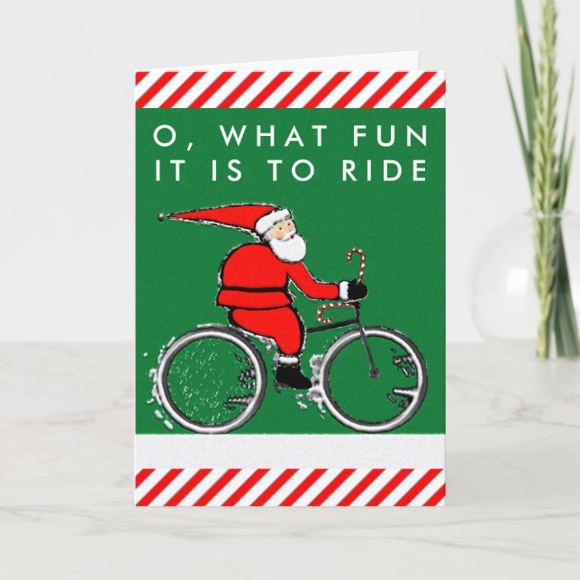 Pour Fêtes Annuelles cartes de Noël à vélo (Devant)