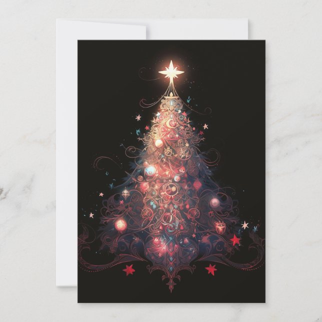 Pour Fêtes Annuelles Cartes de Noël Abstraites - Joli sapin de Noël (Devant)