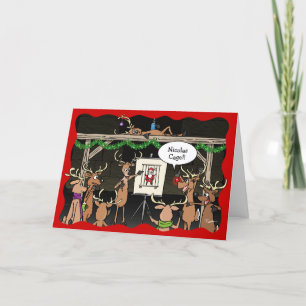 Pour Fêtes Annuelles Cartes de Noël amusantes Jeux de Rudolph Reindee