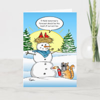 Cartes de Noël amusantes | Salutation Tabby Cat Ho