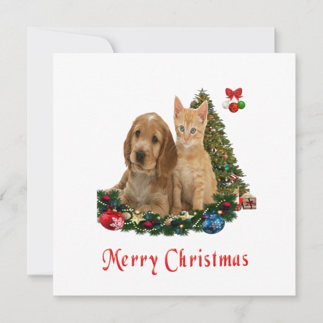 Pour Fêtes Annuelles Cartes de Noël animales (Devant)