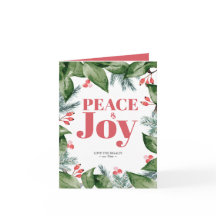 Cartes de Noël Aquarelle Botanique Verdure