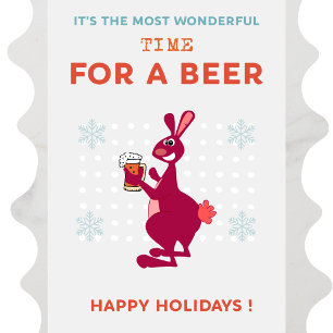 Pour Fêtes Annuelles Cartes de Noël australiennes Bière Kangourou