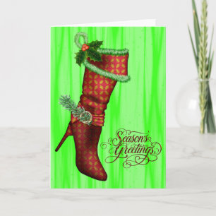 Pour Fêtes Annuelles Cartes de Noël Chics Bas Rouge