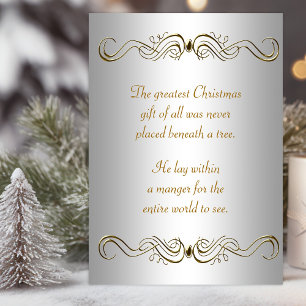 Pour Fêtes Annuelles Cartes de Noël chrétiennes en argent et or