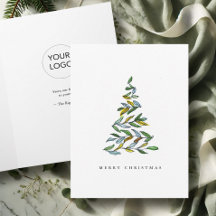 Cartes de Noël d'affaires avec logo Botanique