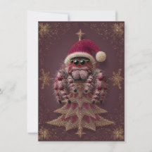 Cartes de Noël d'araignées sauteuses fantaisie