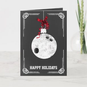 Pour Fêtes Annuelles Cartes de Noël de bowling sur tableau noir