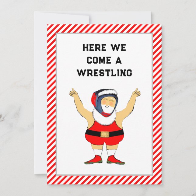 Pour Fêtes Annuelles Cartes de Noël de catch drôles (Devant)
