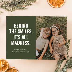 Pour Fêtes Annuelles Cartes de Noël de famille amusantes   Vert olive m