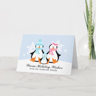 Pour Fêtes Annuelles Cartes de Noël de famille de pingouin