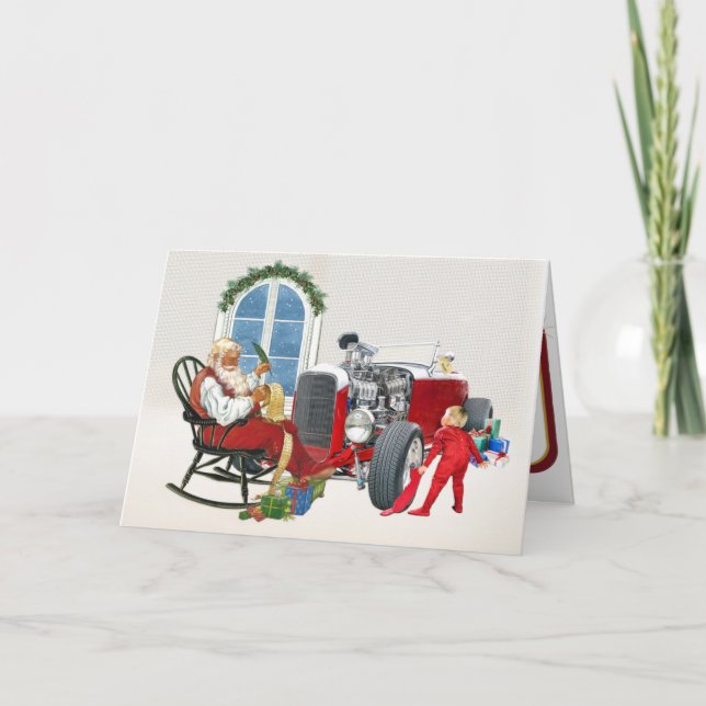 Pour Fêtes Annuelles Cartes de Noël de hot rod 7 (Devant)