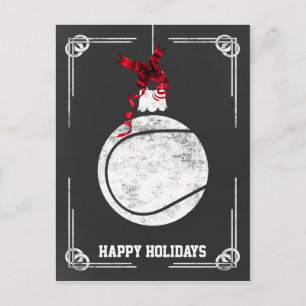 Pour Fêtes Annuelles Cartes de Noël de joueur de tennis sur tableau noi